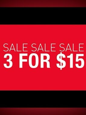 3 tops for $15
